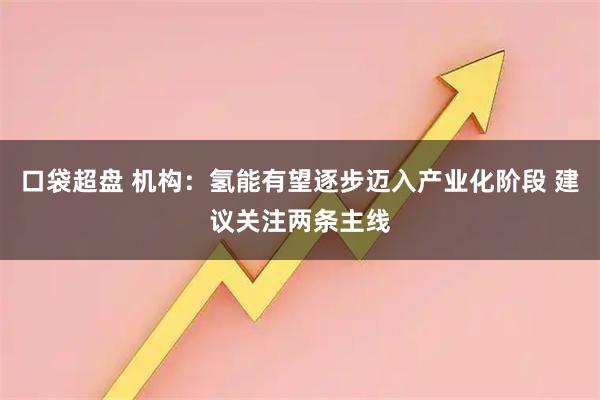 口袋超盘 机构:氢能有望逐步迈入产业化阶段 建议关注两条主线